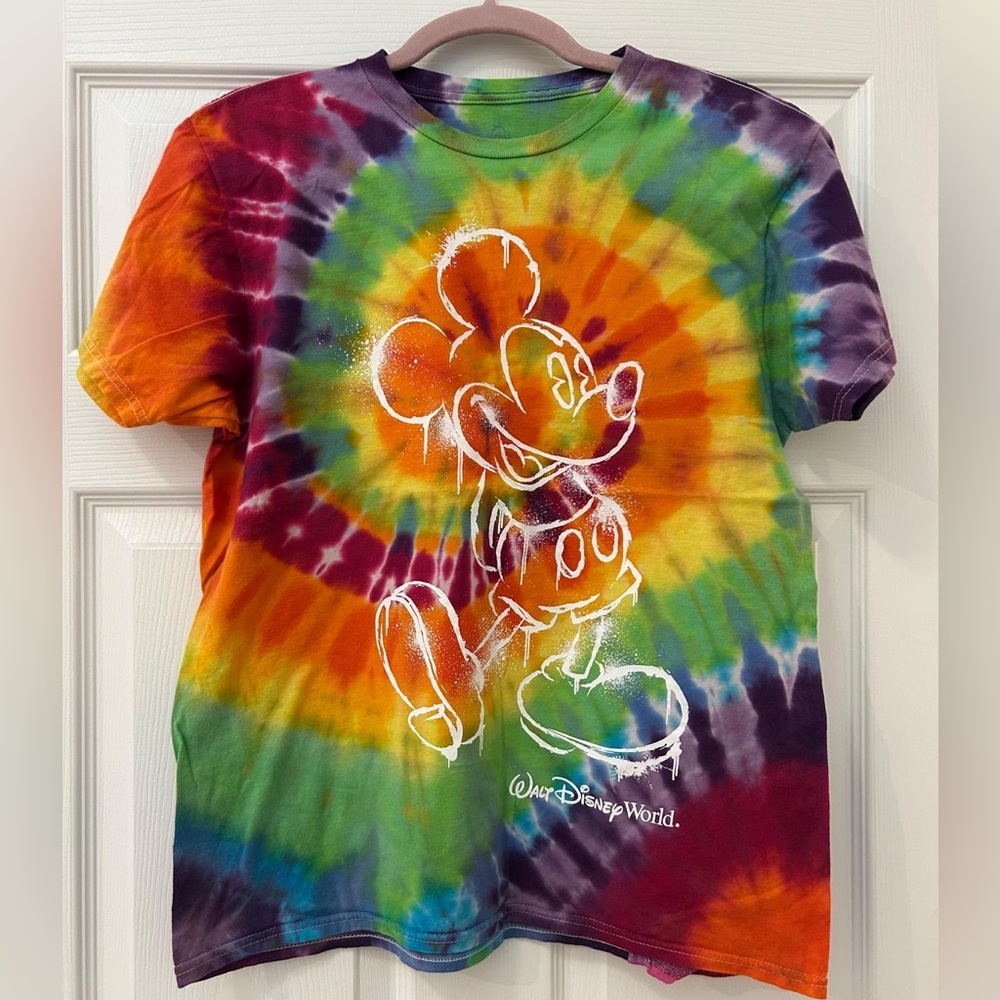Disney Red and Orange Short Sleeve Tees with Mickey Mouse Design